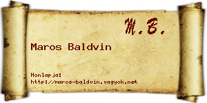 Maros Baldvin névjegykártya